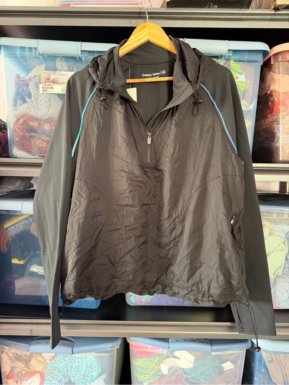 NWT Outdoor Voices Frostknit Black Hooded Jacket XXXL
